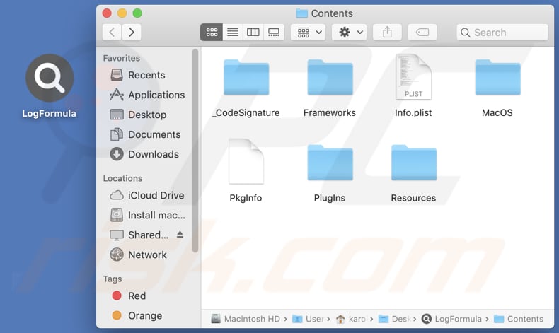 LogFormula's installation folder