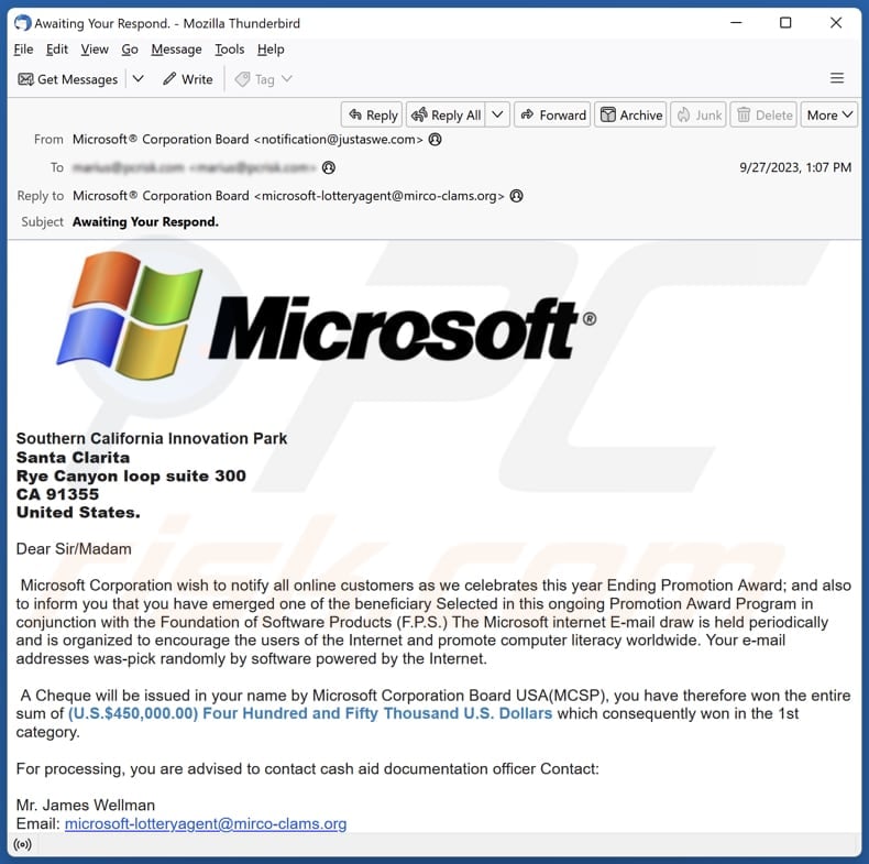 Microsoft Email Scam - Removal and recovery steps (updated)