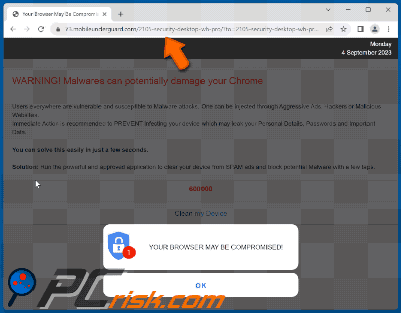 mobileunderguard[.]com website appearance (GIF)