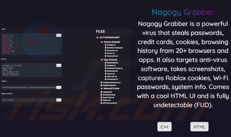 Nagogy Grabber promoting site