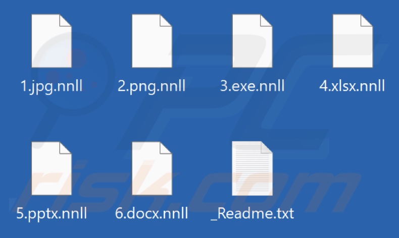 Files encrypted by Nnll ransomware (.nnll extension)