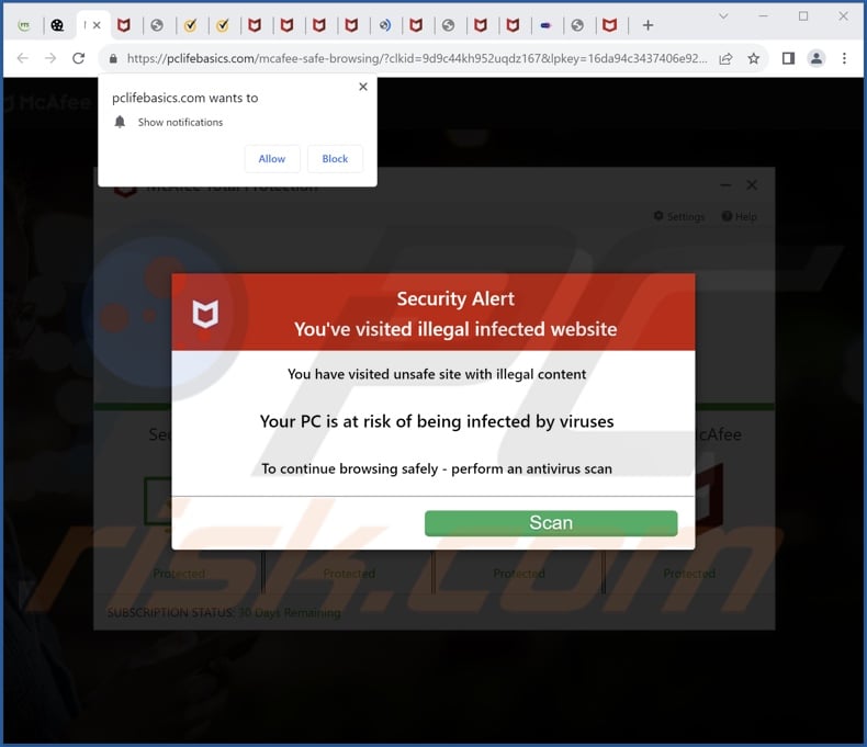 pclifebasics[.]com pop-up redirects