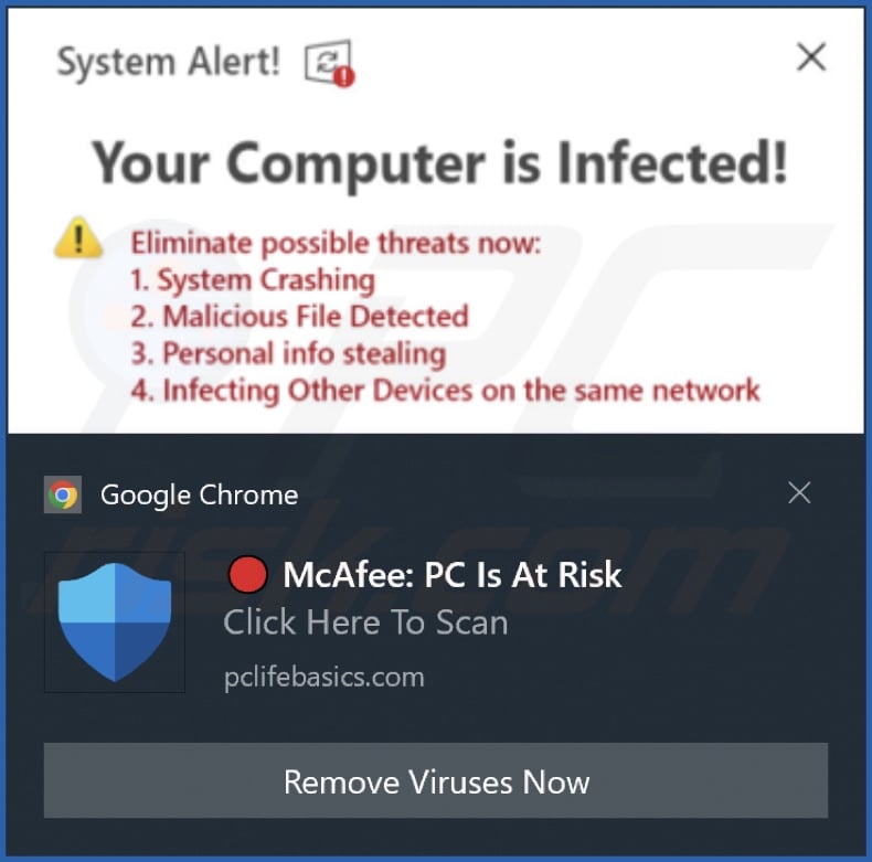Advert delivered by the pclifebasics[.]com page