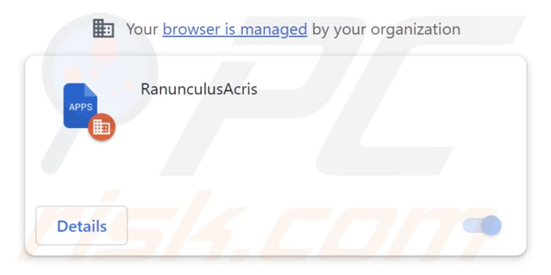 RanunculusAcris malicious extension