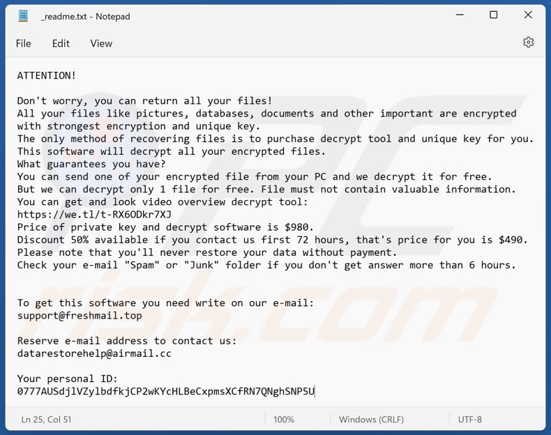 Rzml ransomware text file (_readme.txt)