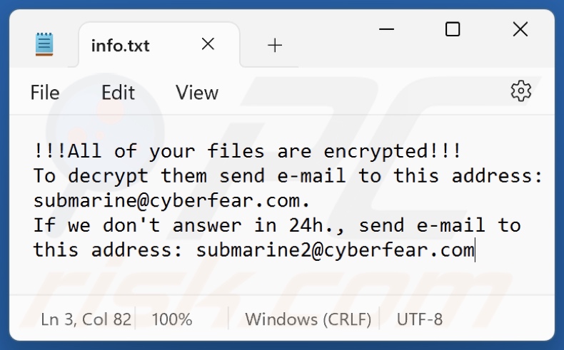 S4b ransomware text file (info.txt)