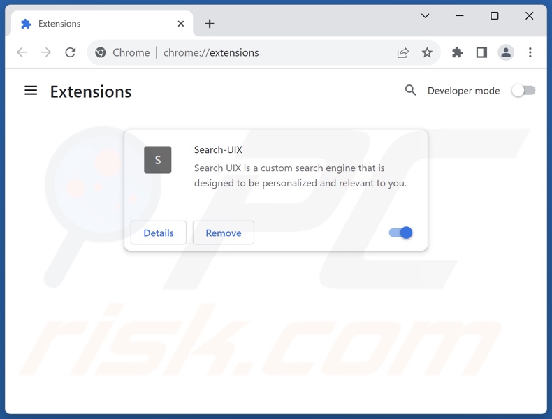 Removing Search-UIX related Google Chrome extensions