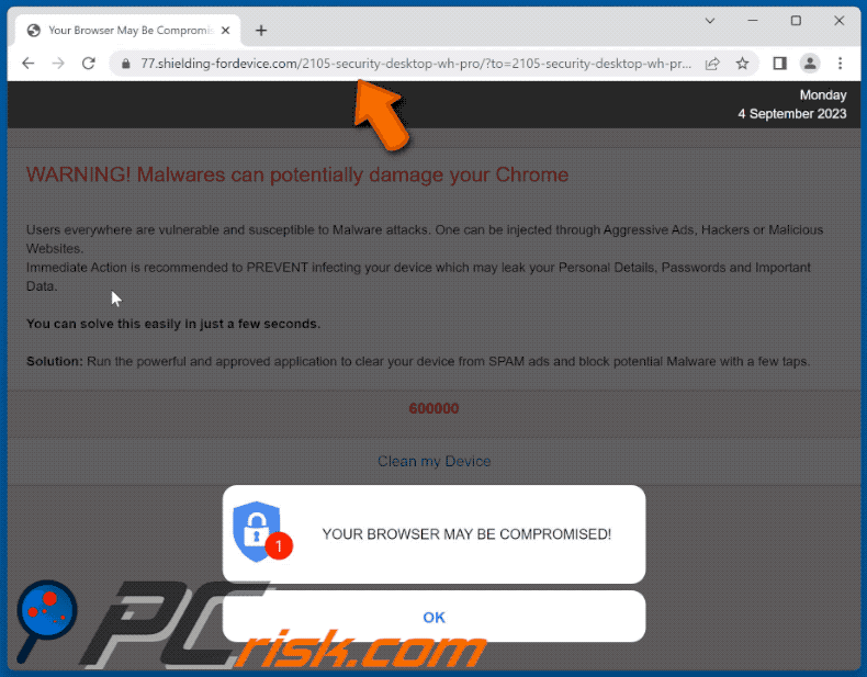 shielding-fordevice[.]com website appearance (GIF)