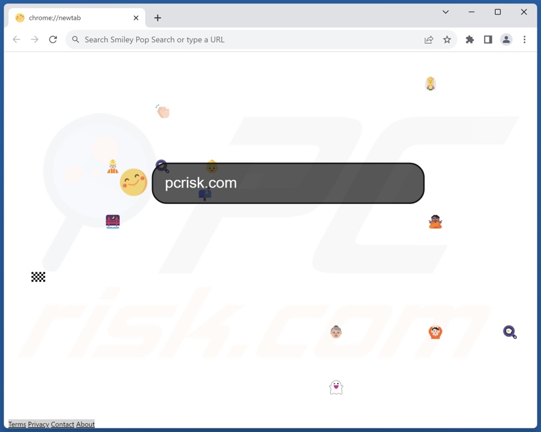 Smiley Pop Search browser hijacker homepage