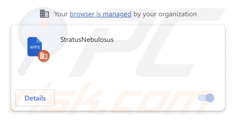 StratusNebulosus malicious extension