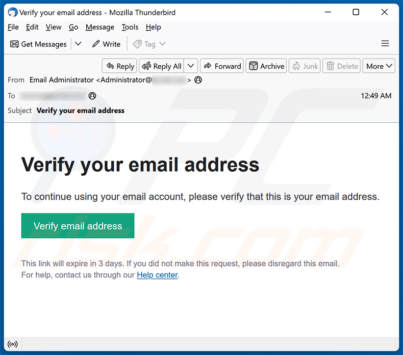 Verify Your Email Address email scam (2023-09-15)