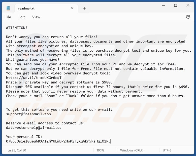 Wwpl ransomware text file (_readme.txt)