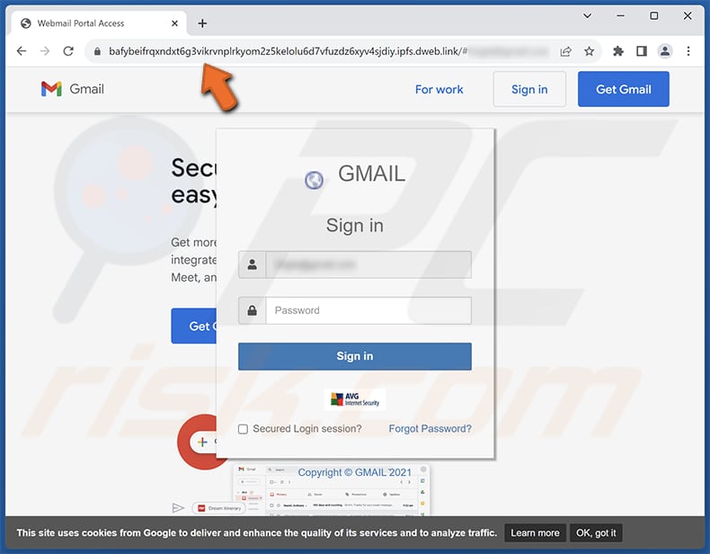 A new sign-in on windows email scam phishing page