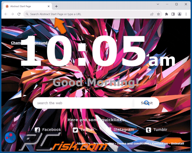 Abstract Start Page browser hijacker abstractstartpage.com redirects to google