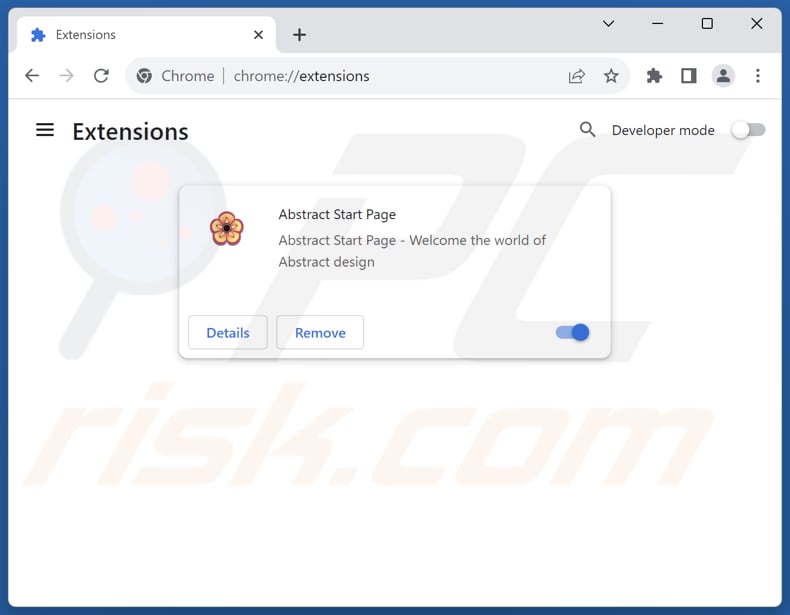 Removing abstractstartpage.com related Google Chrome extensions
