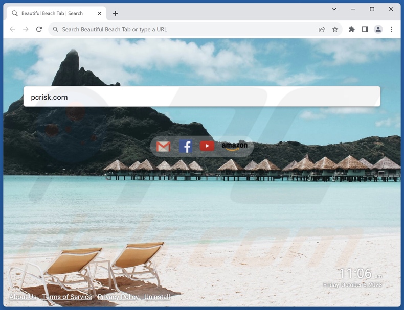 beautifulbeachtab.com browser hijacker