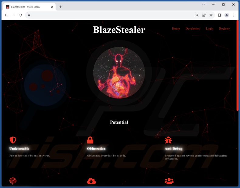 BlazeStealer malware promoted online
