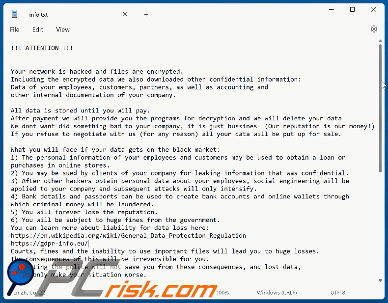 DeepInDeep ransomware text file (info.txt) GIF