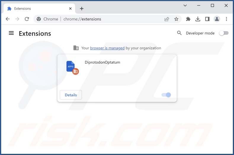 Removing unwanted extensions from Google Chrome step 2