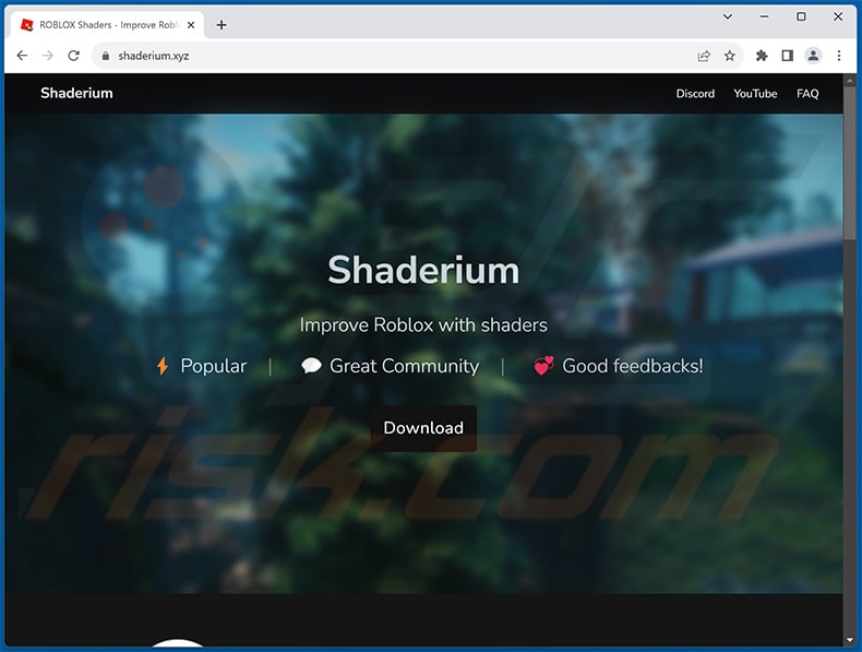 Shaderium[.]xyz website spreading Fewer stealer