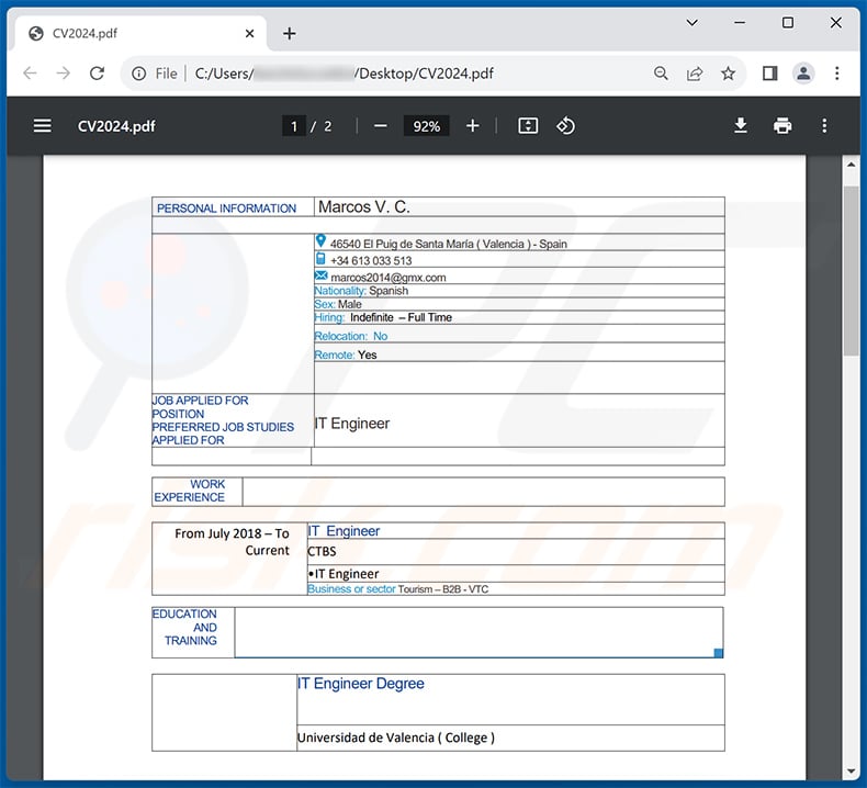 PDF document distributed via HR (Human Resources) scam email (2023-10-16)