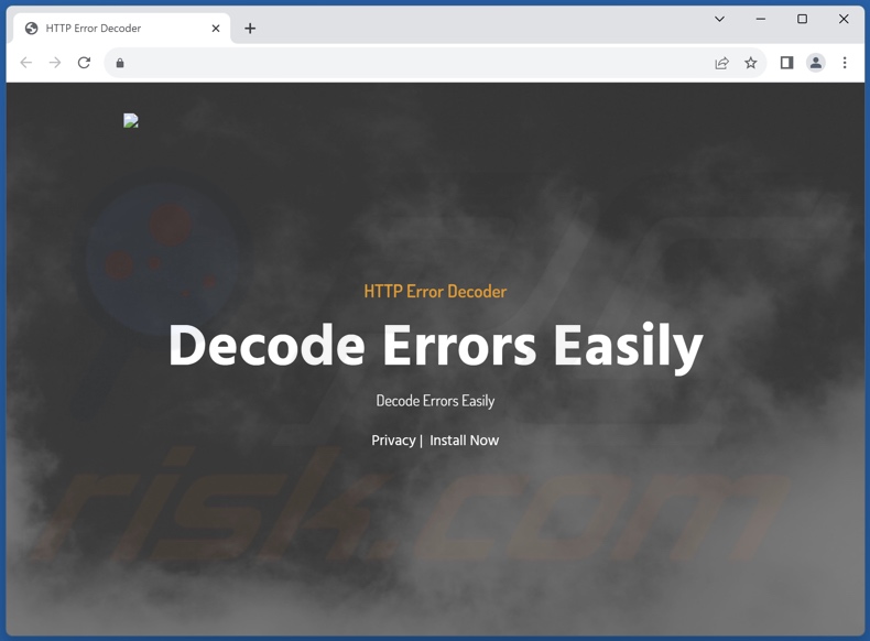 Official website promoting HTTP Error Decoder adware