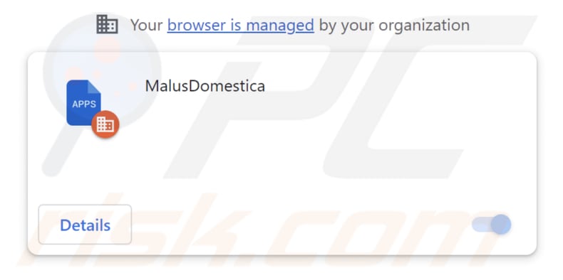 MalusDomestica malicious extension