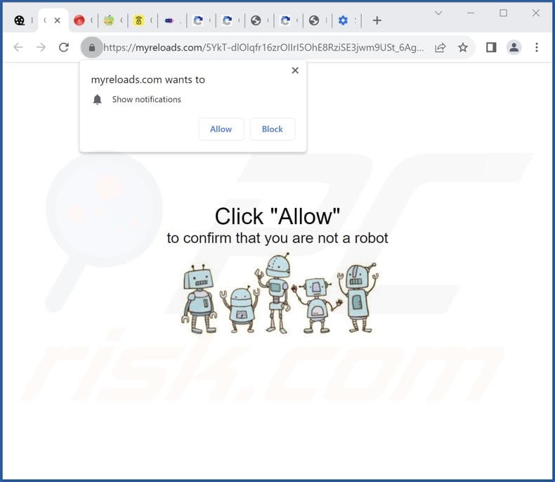 myreloads[.]com pop-up redirects