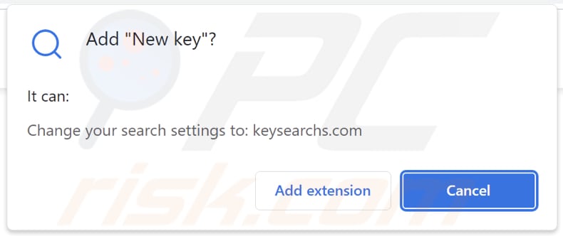 New key browser hijacker asking for permissions