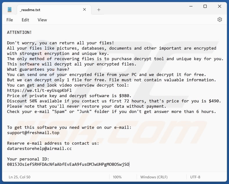 Ppvs ransomware text file (_readme.txt)