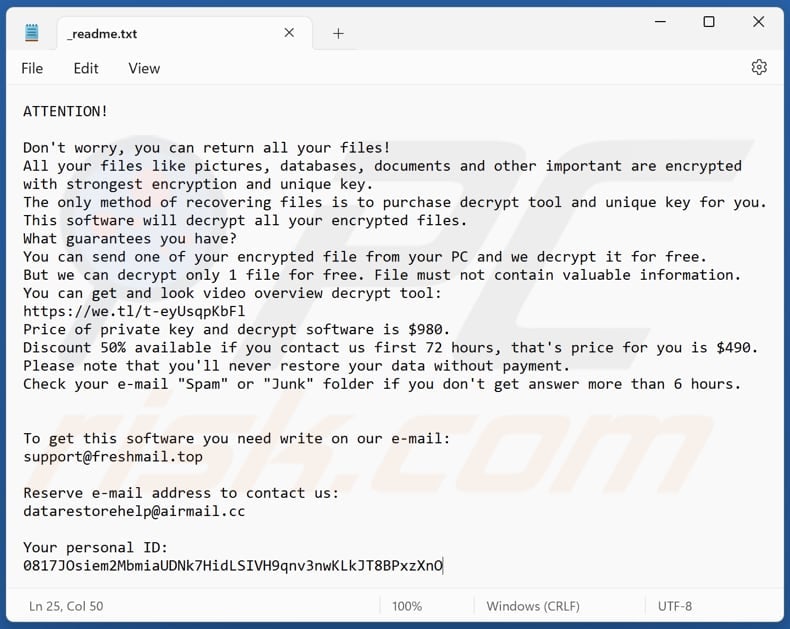 Ppvt ransomware text file (_readme.txt)