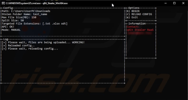 qBit stealer command prompt used for stealing