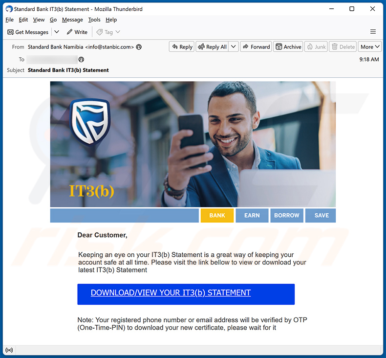 Standard Bank email scam (2023-10-05)