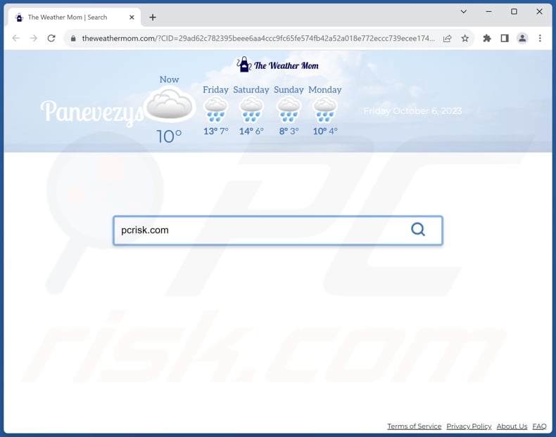 theweathermom.com browser hijacker homepage