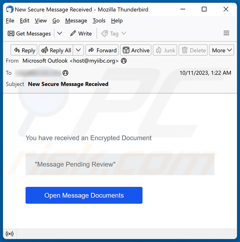 You have received an Encrypted Document email scam (2023-10-13)