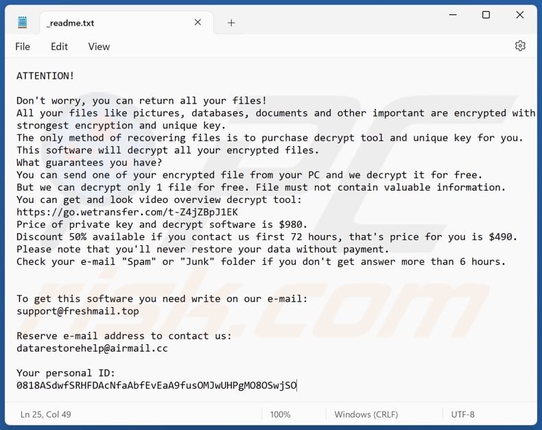 Yzaq ransomware text file (_readme.txt)
