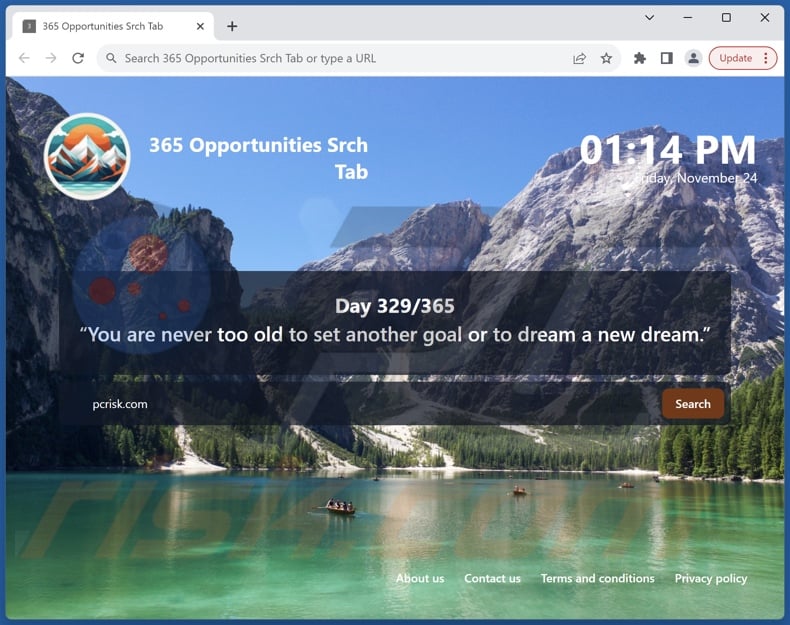 365 Opportunities Srch Tab browser hijacker homepage