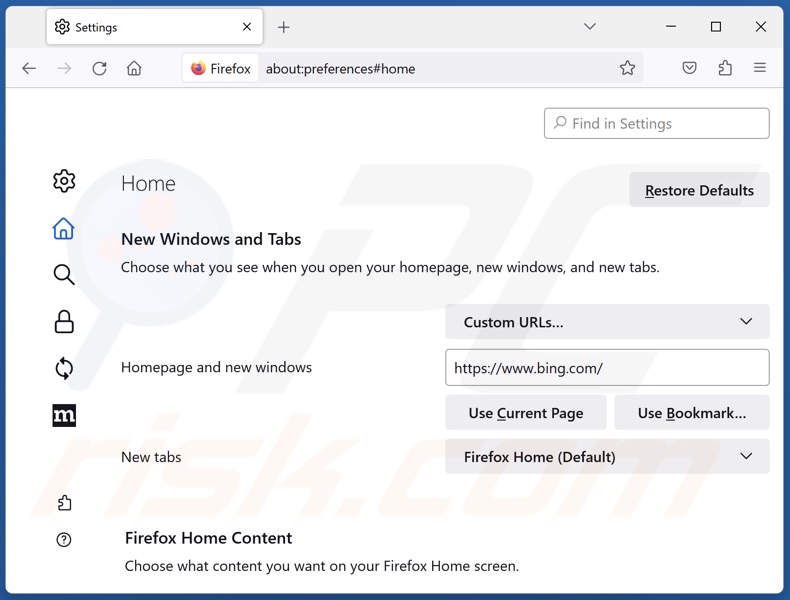 Changing Mozilla Firefox homepage