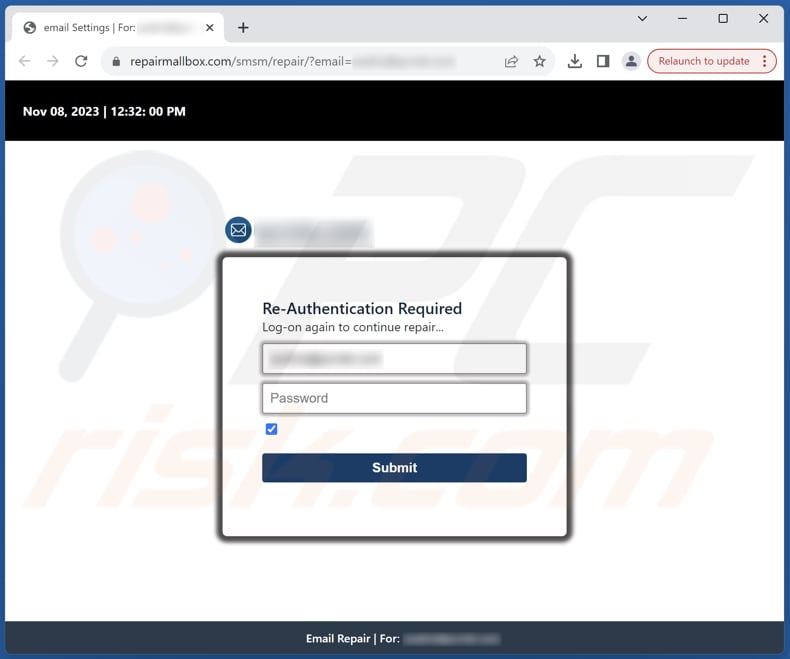 Aknowledged response email scam phishing page
