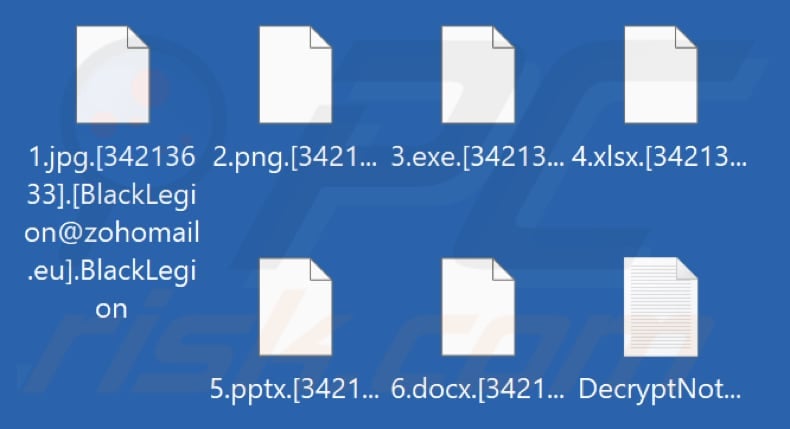 Files encrypted by BlackLegion ransomware (.BlackLegion extension)