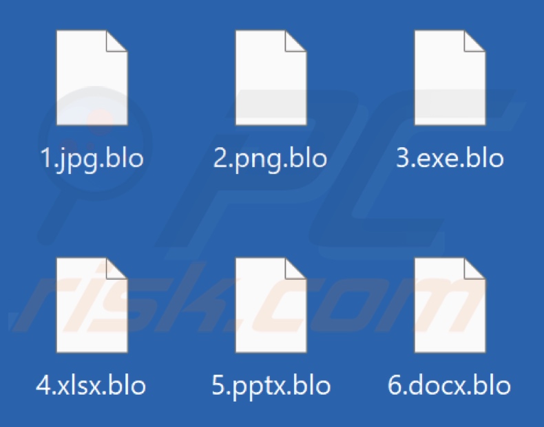 Files encrypted by Blackoutware ransomware (.blo extension)