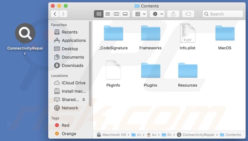 ConnectivityRepair adware install folder