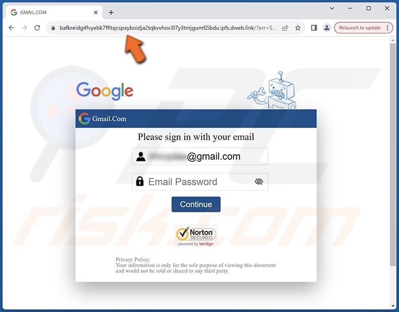 DHL incoming shipment notification email scam phishing page