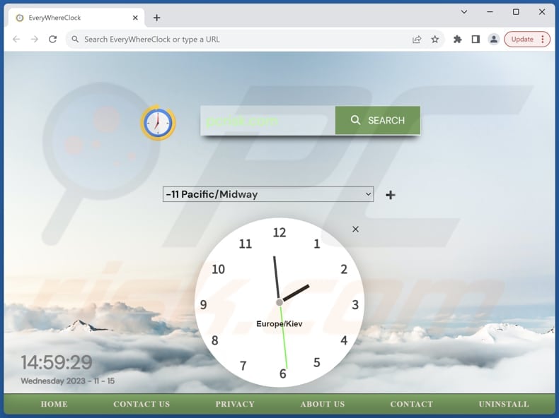 goog.everywhereclock.com browser hijacker