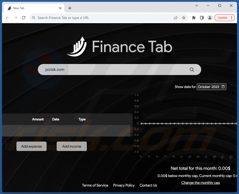 financetab.com browser hijacker
