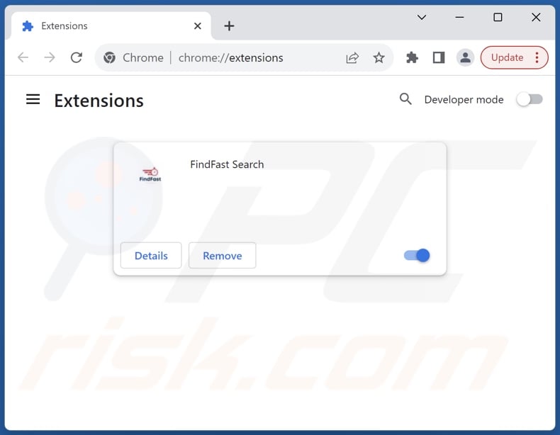 Removing findfastsearch.com related Google Chrome extensions