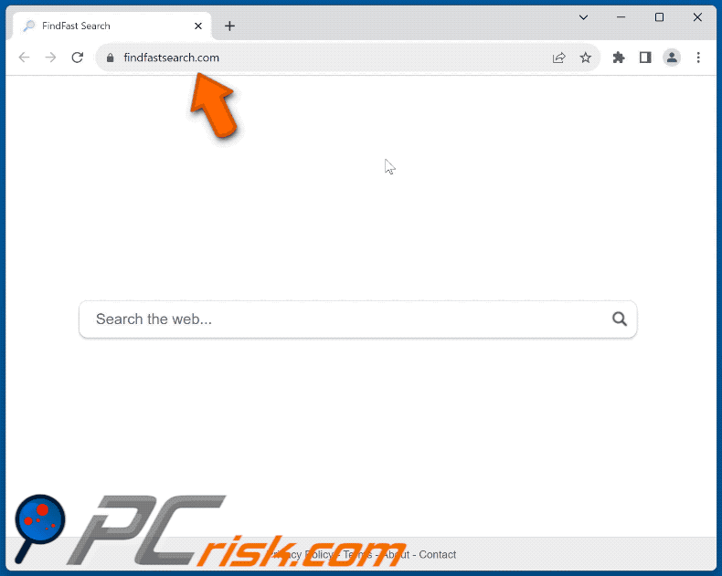 FindFast Search browser hijacker redirecting (via findfastsearch.com, ext-tracker.com, startopxl.com) to the Google search engine (GIF)