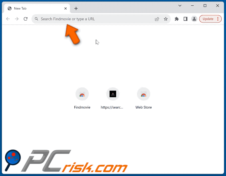 Findmovie browser hijacker search.findmovie.online redirects to bing.com
