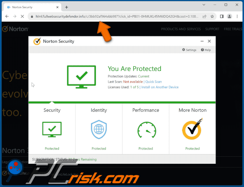 fullwebsecuritydefender[.]info website appearance (GIF)