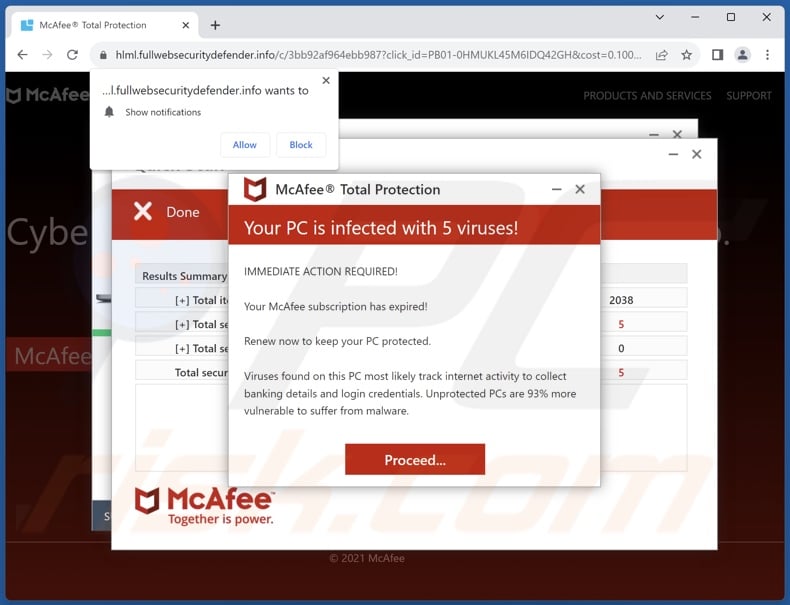 fullwebsecuritydefender[.]info pop-up redirects